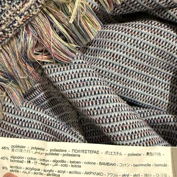 Zara Trafaluc Short Sleeve Tweed Dress Fringe Hem Size L - Picture 4 of 4